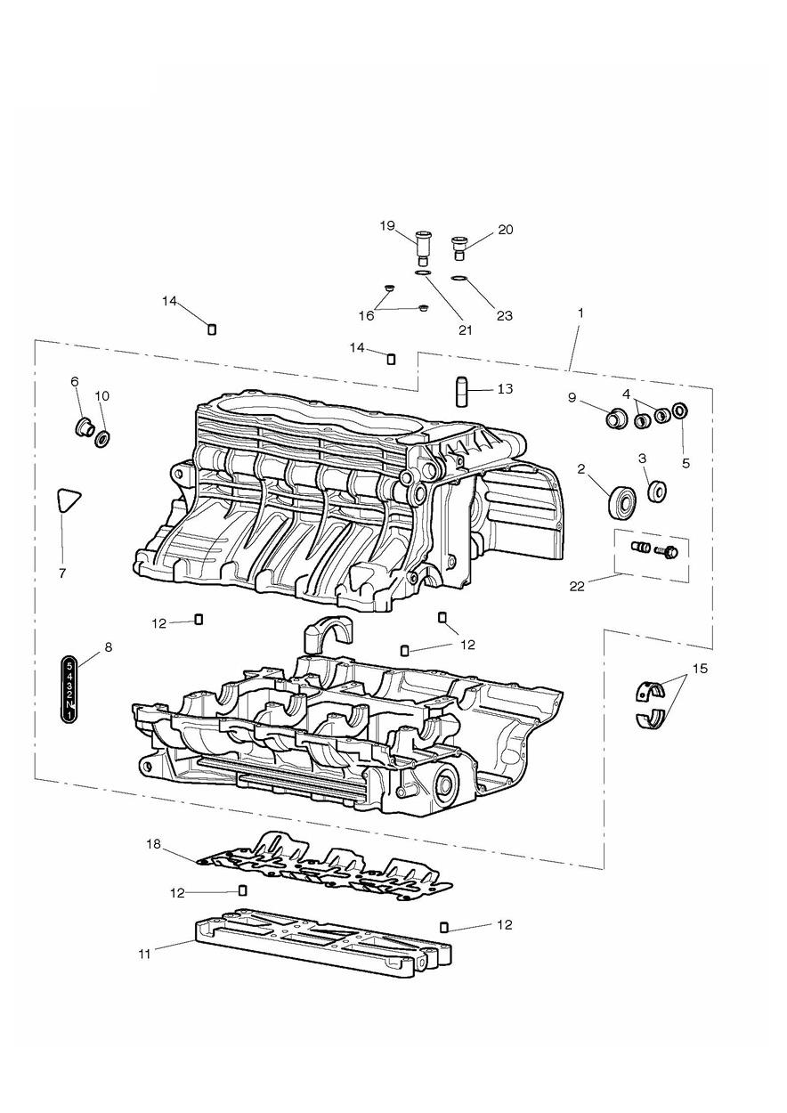 Crankcases exploded diagram