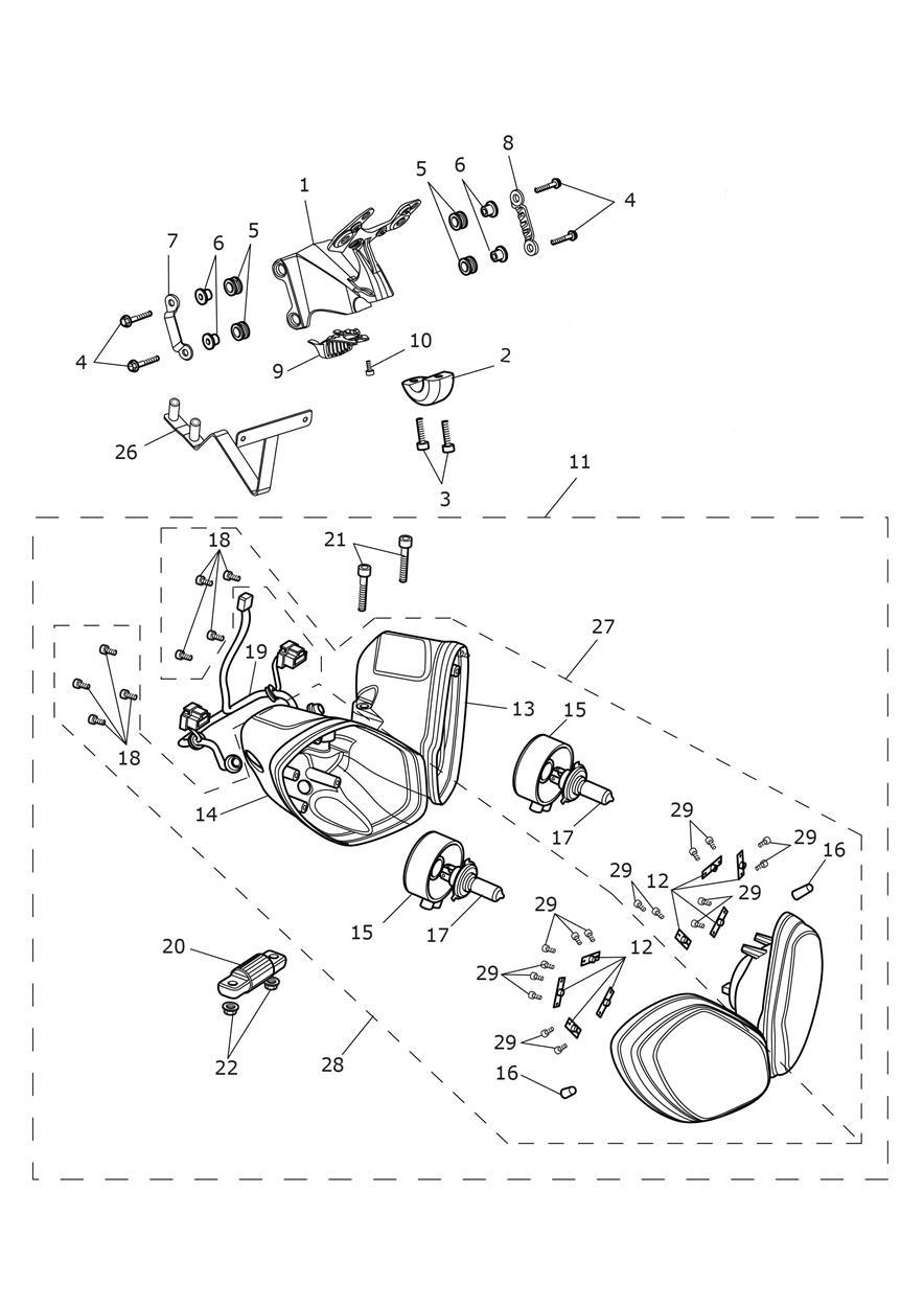 Headlight Assembly exploded diagram