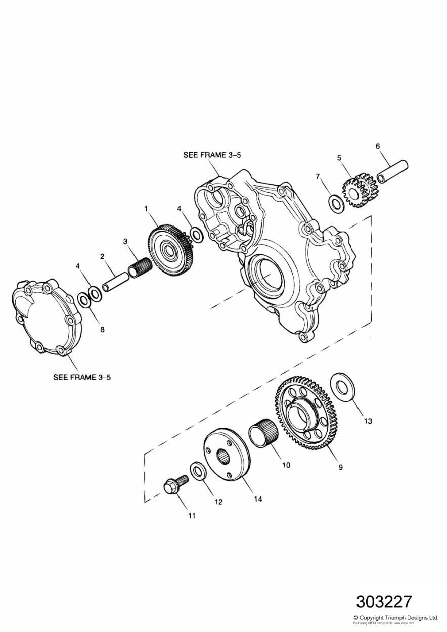 Alternator/Starter Drive Gears exploded diagram