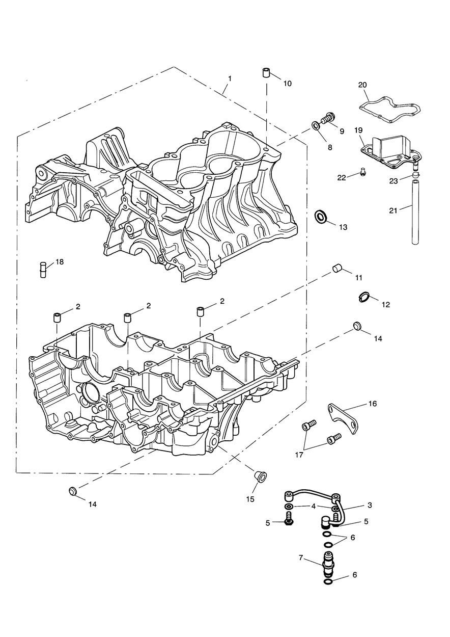 Crankcase & Fittings exploded diagram
