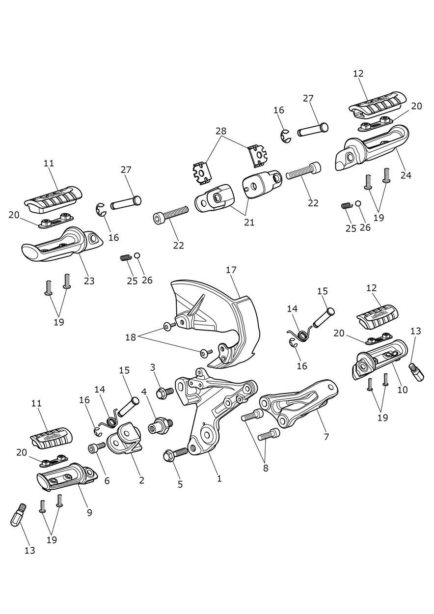 Foot Controls exploded diagram