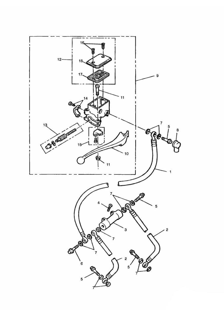Front Brake Master Cylinder exploded diagram