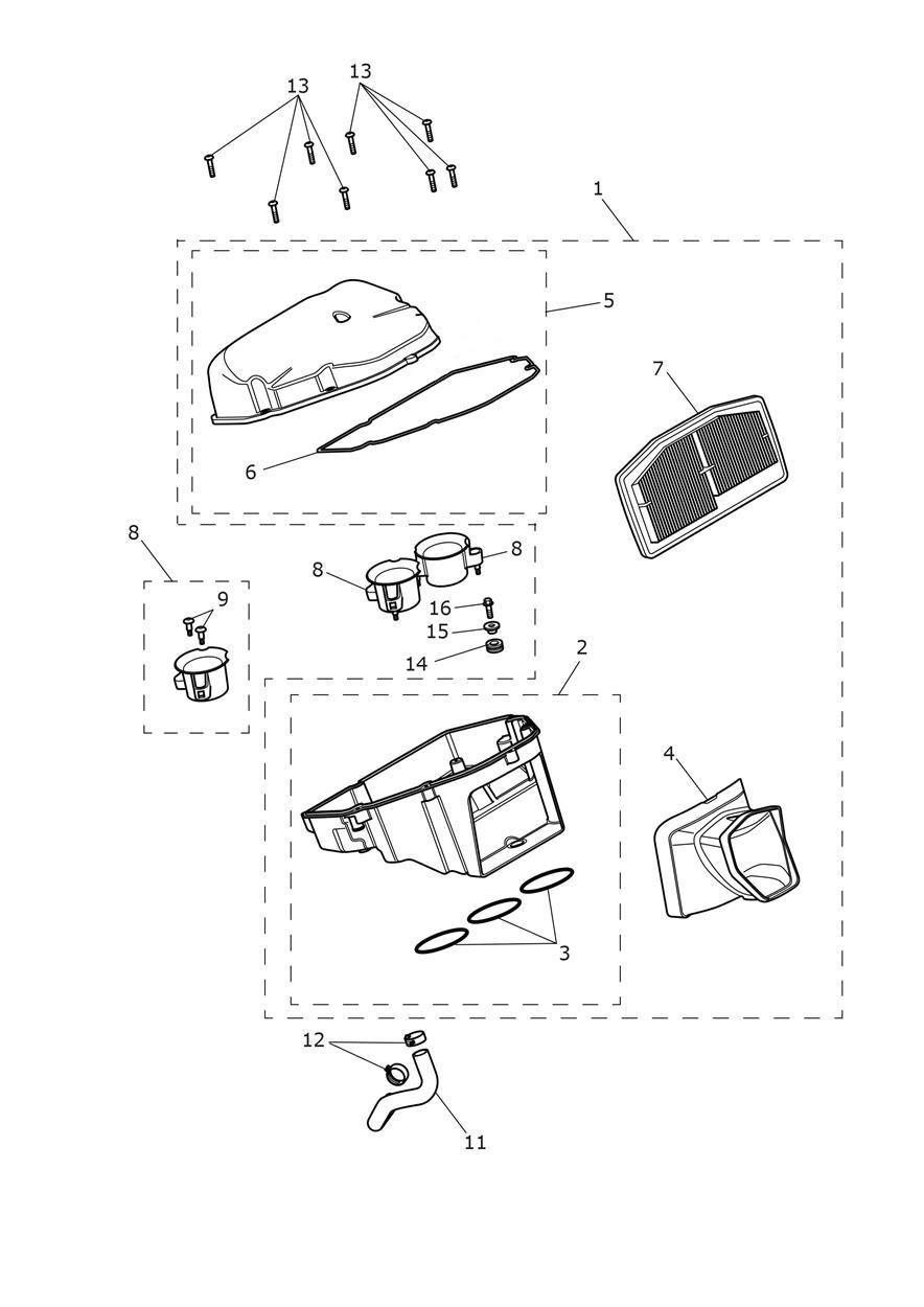 Airbox exploded diagram
