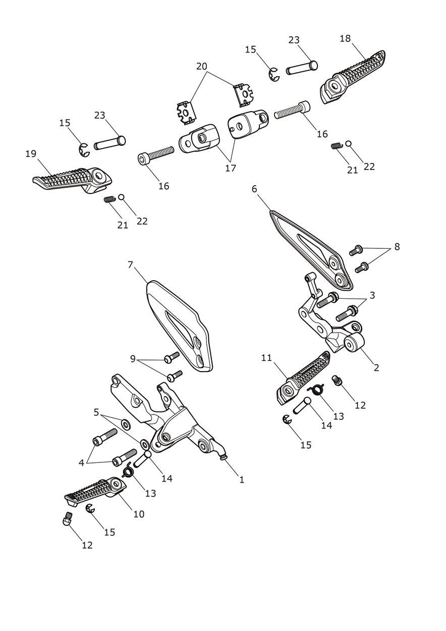 Foot Controls exploded diagram