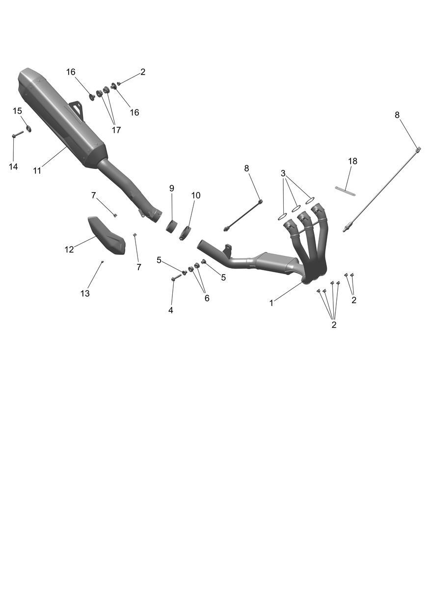 Exhaust System - All Expt TH exploded diagram