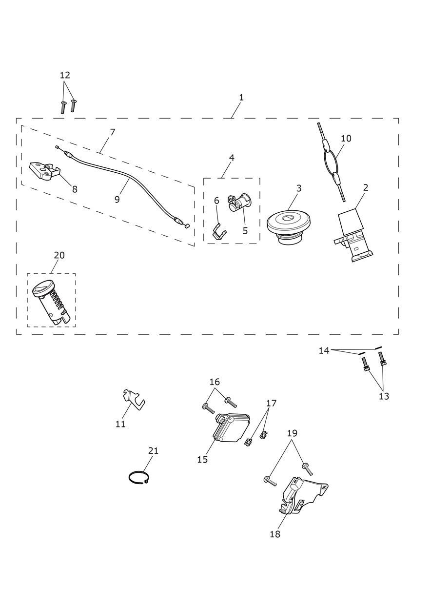 Ignition Switch & Lockset exploded diagram