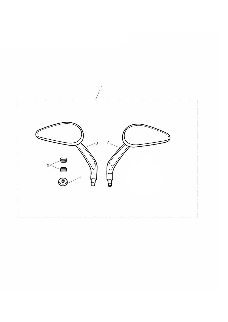 Teardrop Style Mirrors, Kit exploded diagram