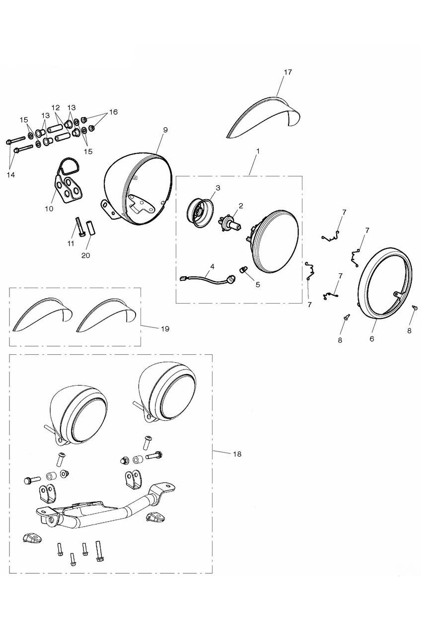 Headlight Assembly exploded diagram