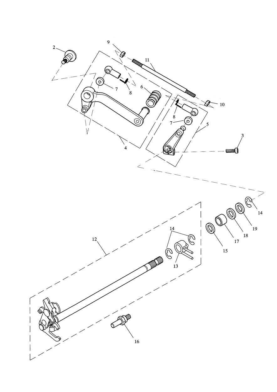 Gear Change Mechanism exploded diagram