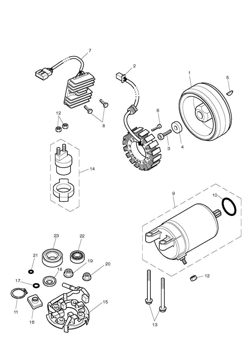 Starter & Alternator exploded diagram