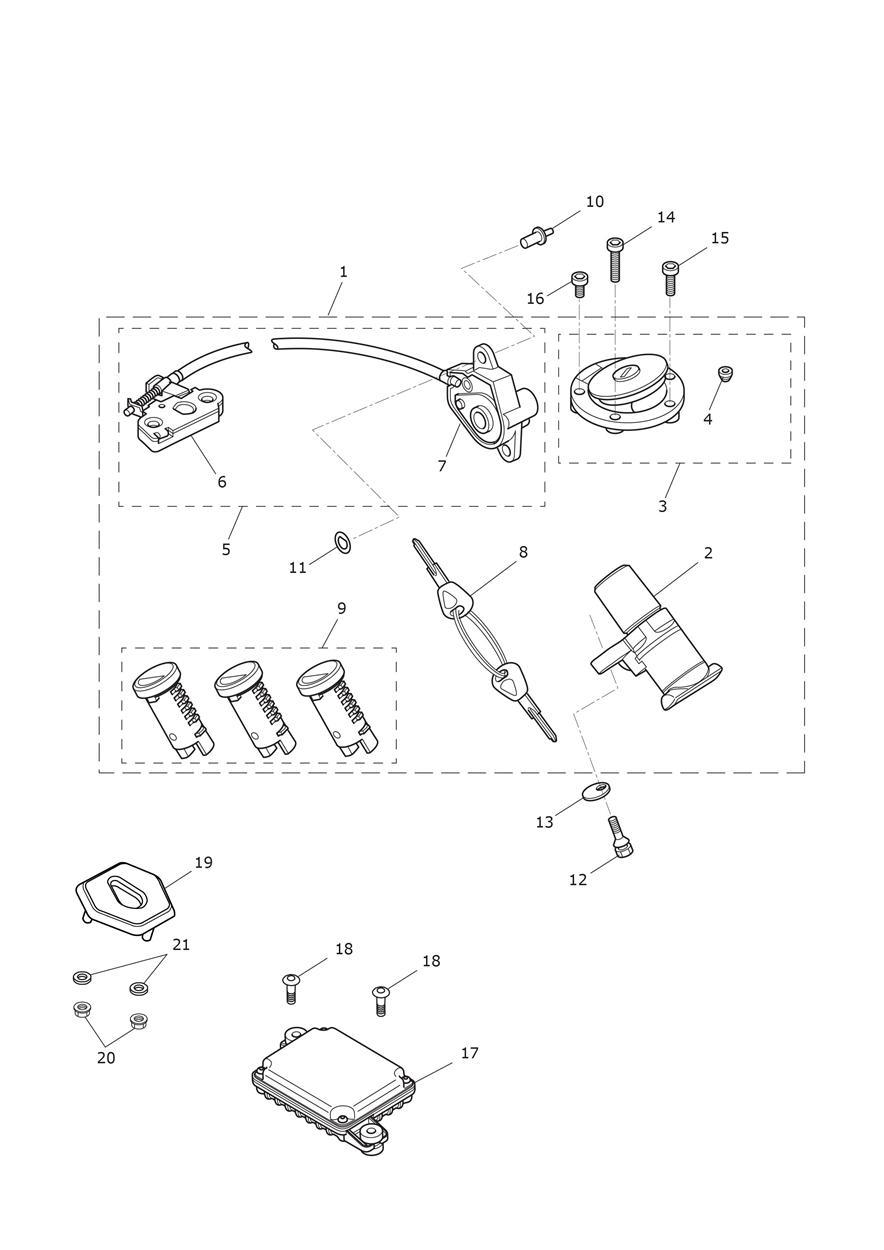 Ignition Switch & Lock Set exploded diagram