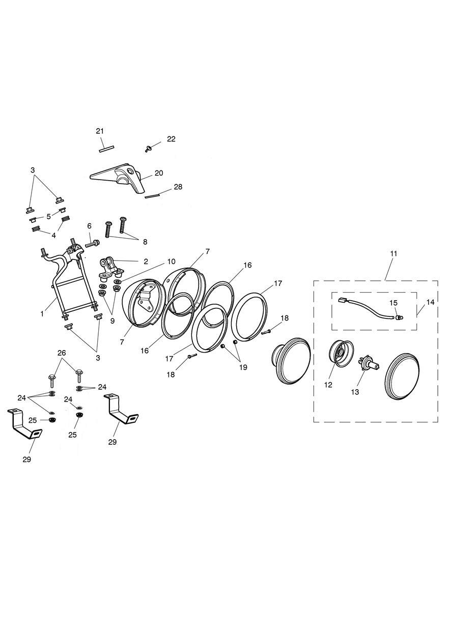 Headlight Assembly exploded diagram