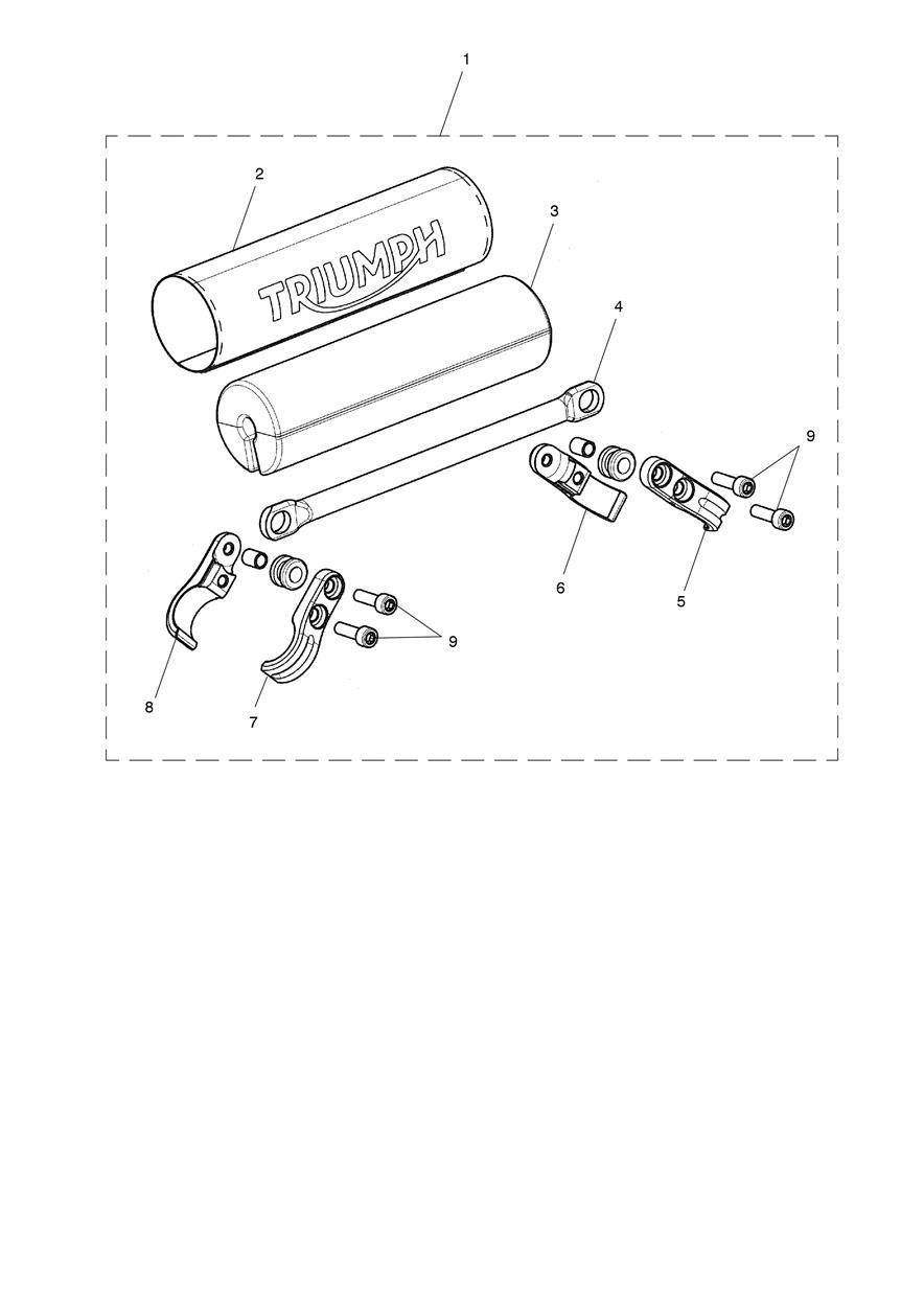 Brace Kit, Handlebar, Brown exploded diagram