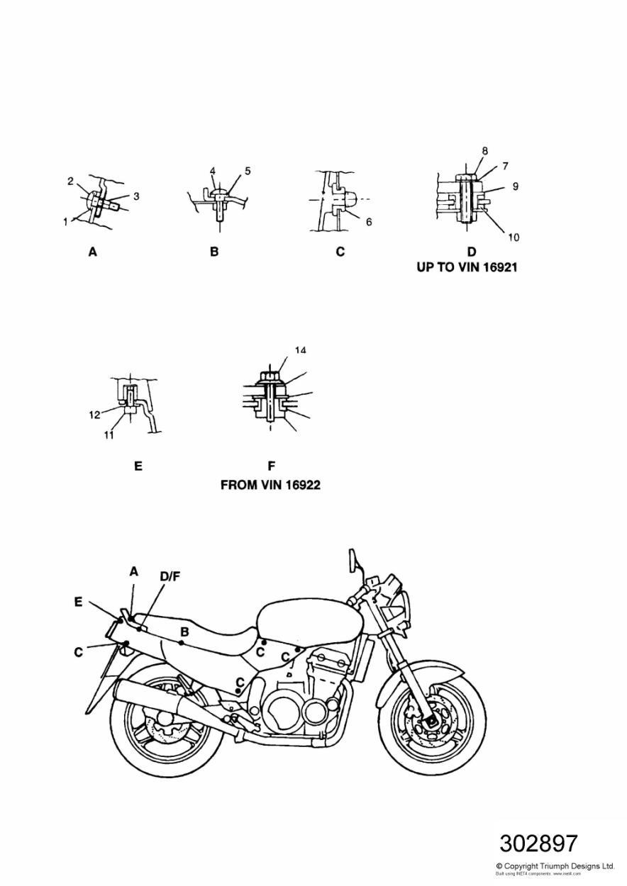 Bodywork Fixings exploded diagram