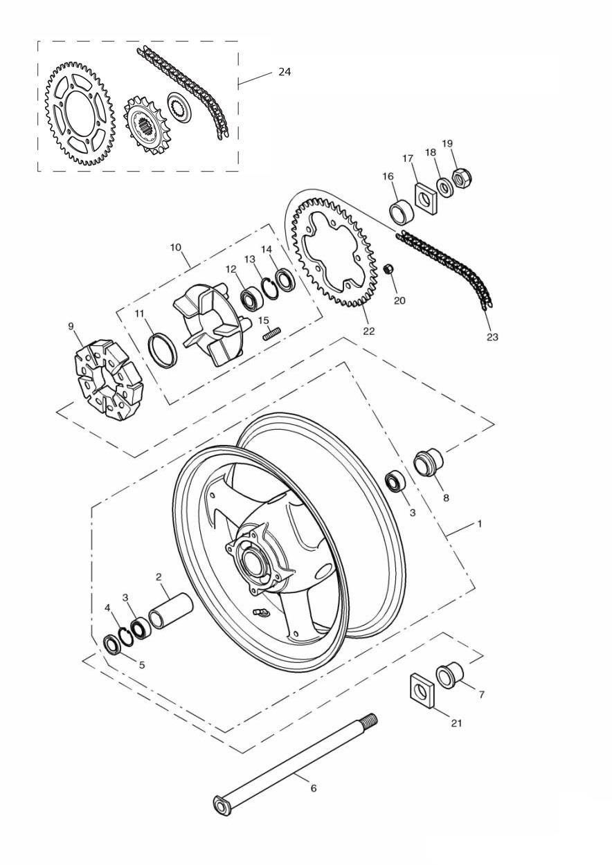 Rear Wheel/Final Drive exploded diagram