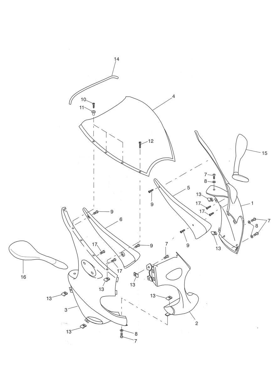 Bodywork - Cockpit exploded diagram