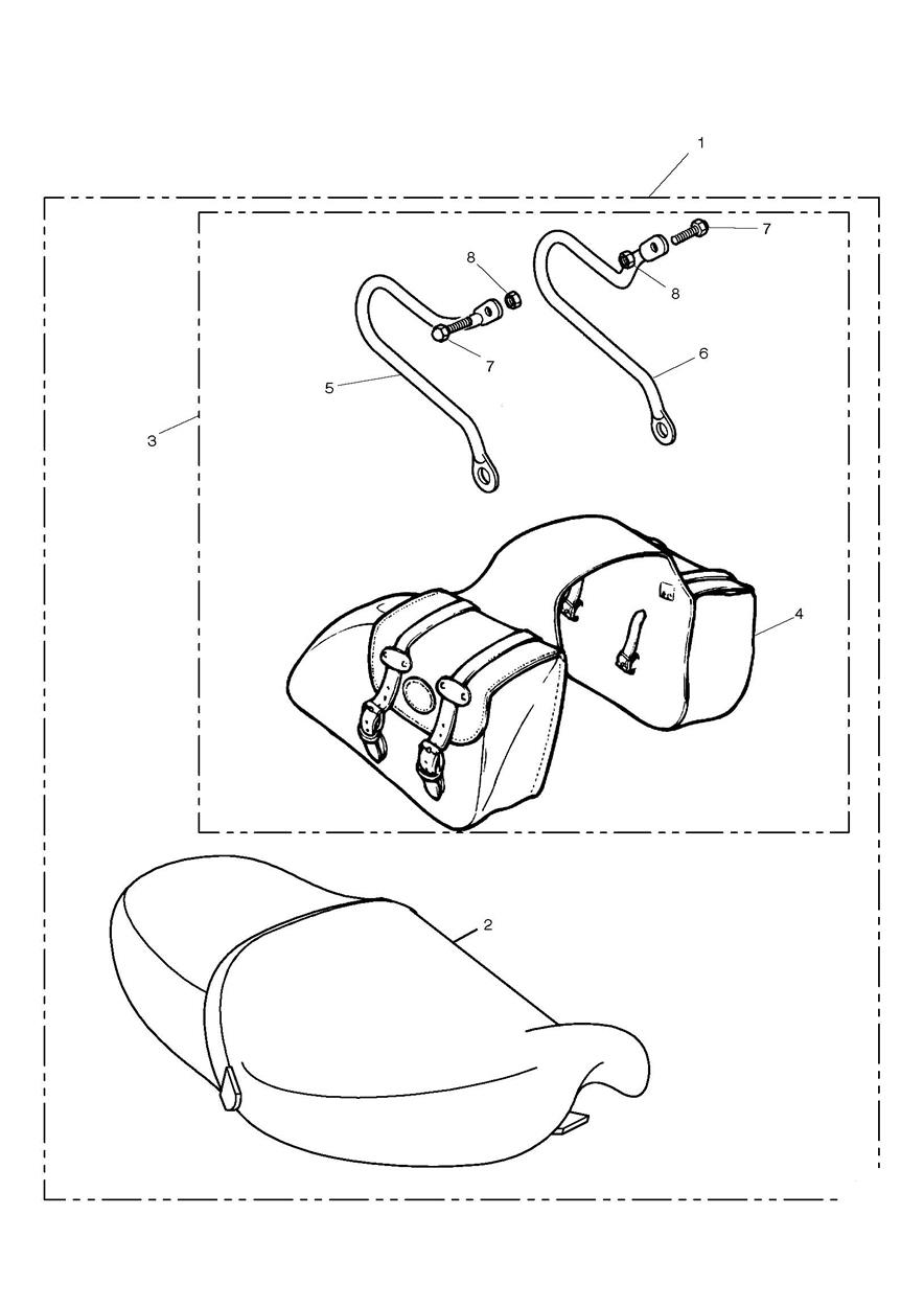 Leather Pannier/O.E. Seat Kit (from VIN 71699) exploded diagram