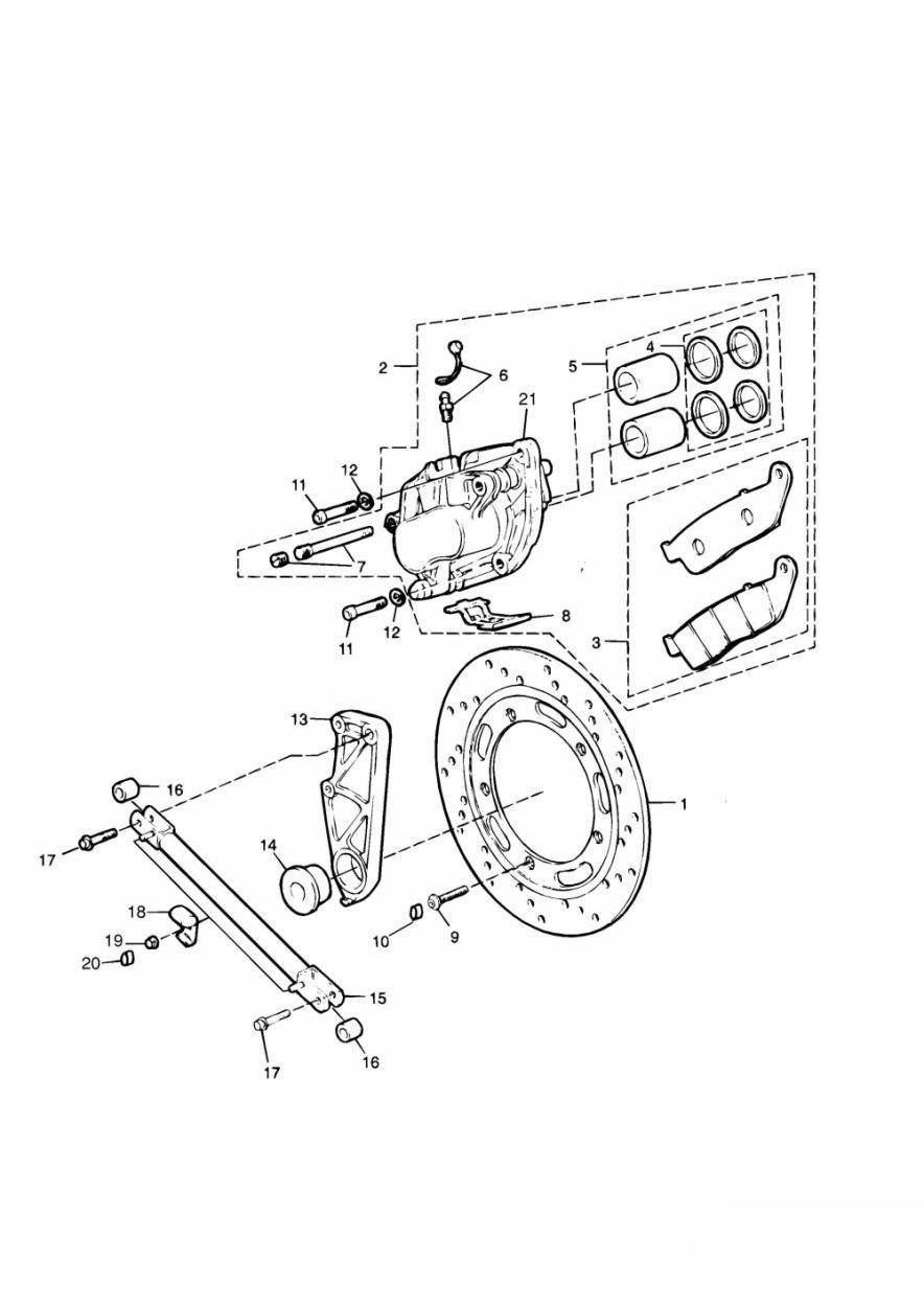 Rear Brake Disc and Caliper exploded diagram