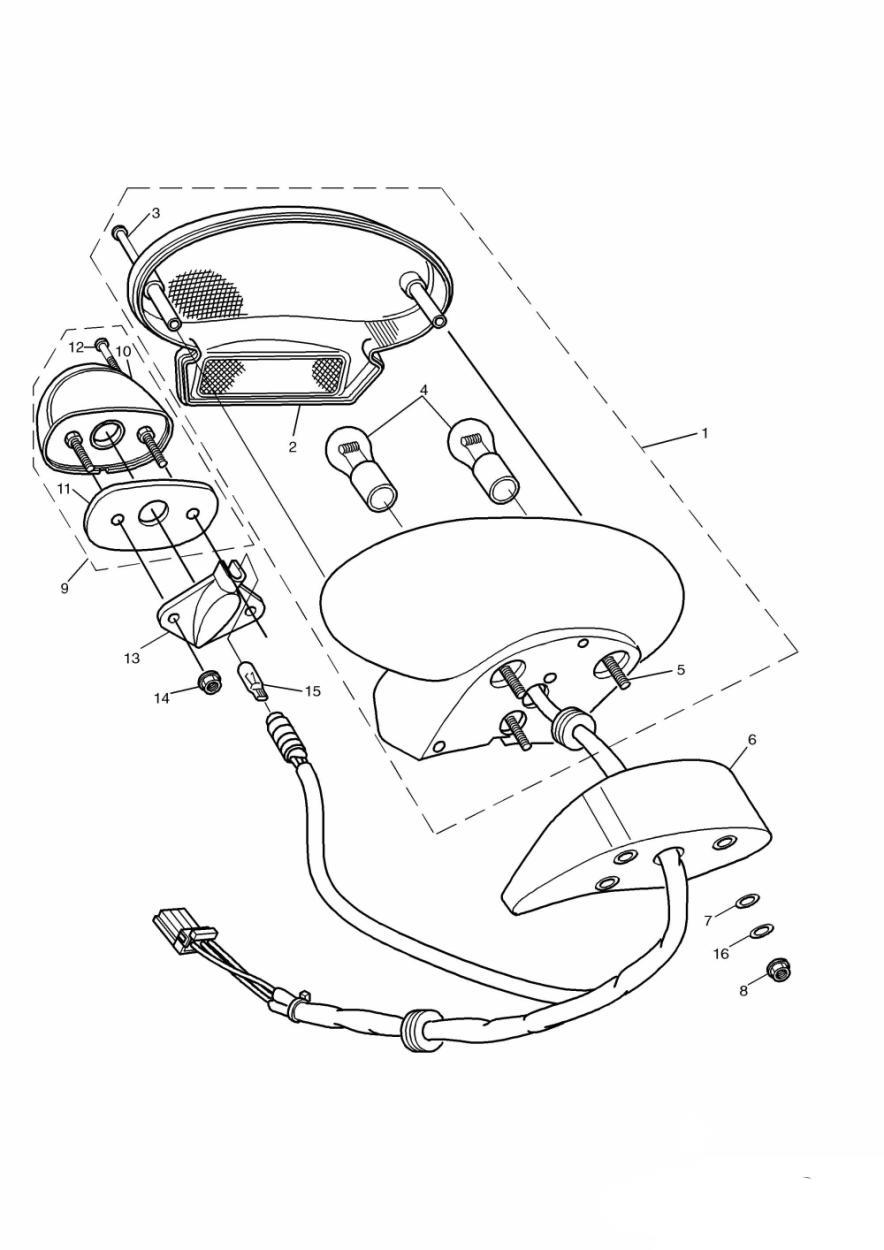 Rear Lamps exploded diagram