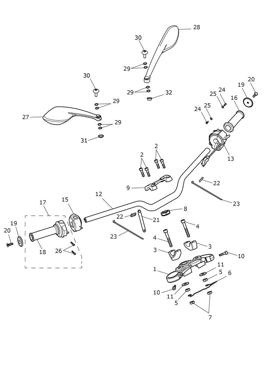 Handlebars & Switches exploded diagram