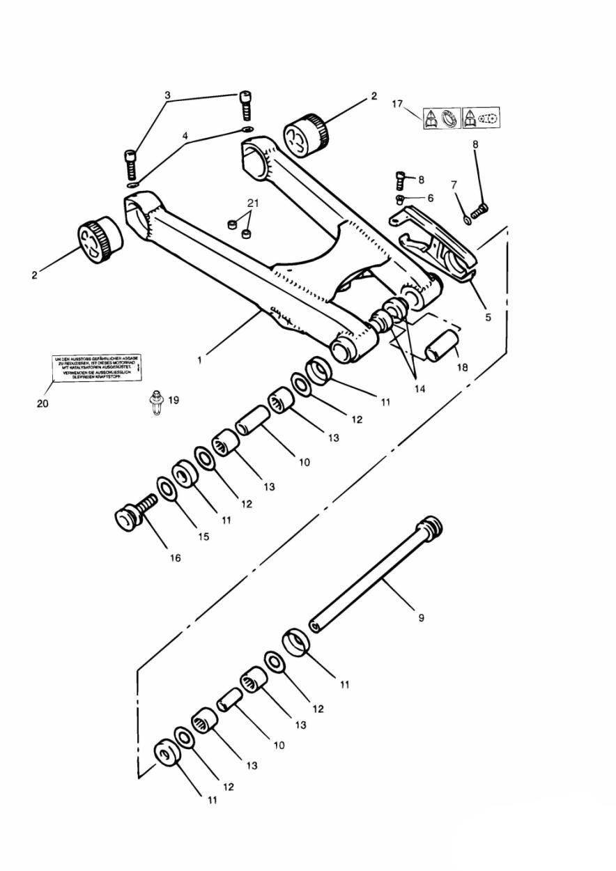 Swinging Arm Sprint Sport/Sprint Executive exploded diagram