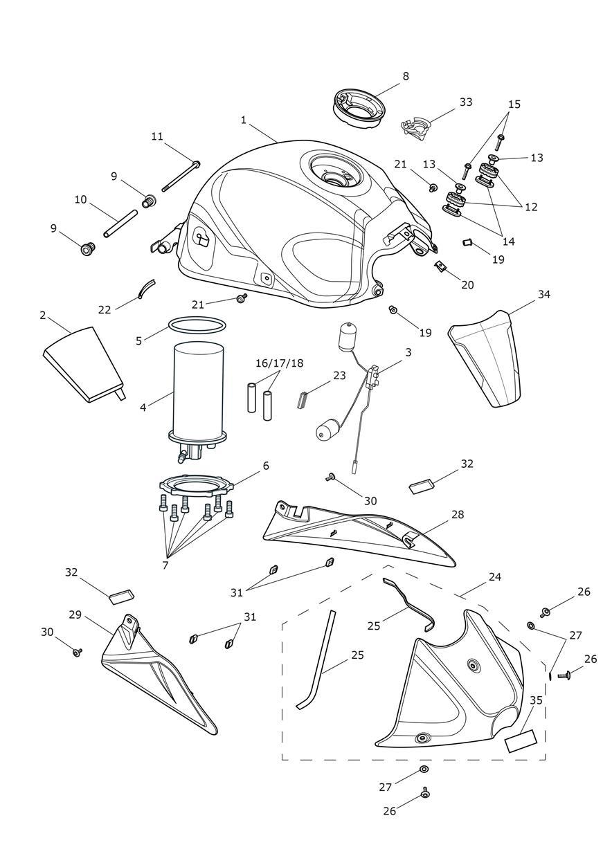 Fuel Tank/Fuel Pump Fittings exploded diagram
