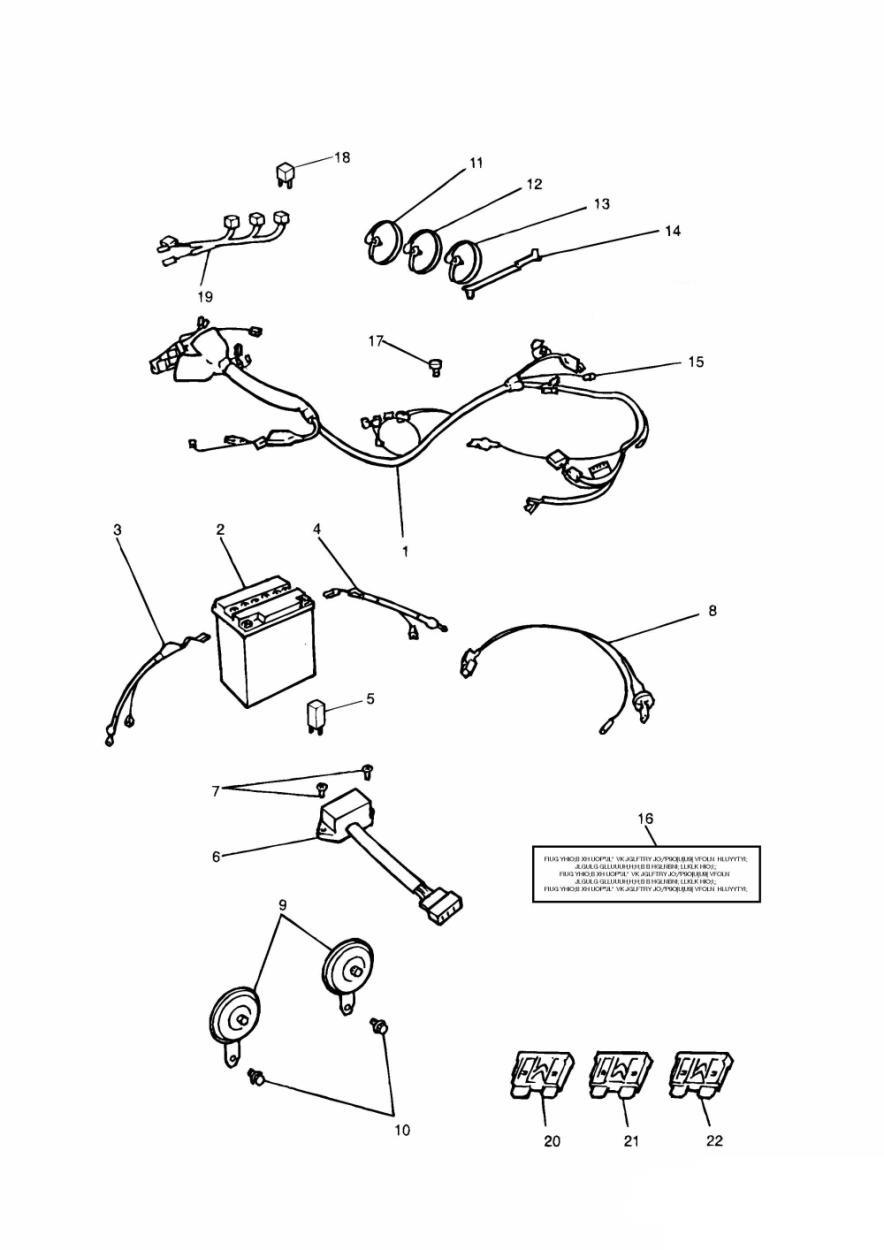 Electrical Fittings & Main Harness exploded diagram