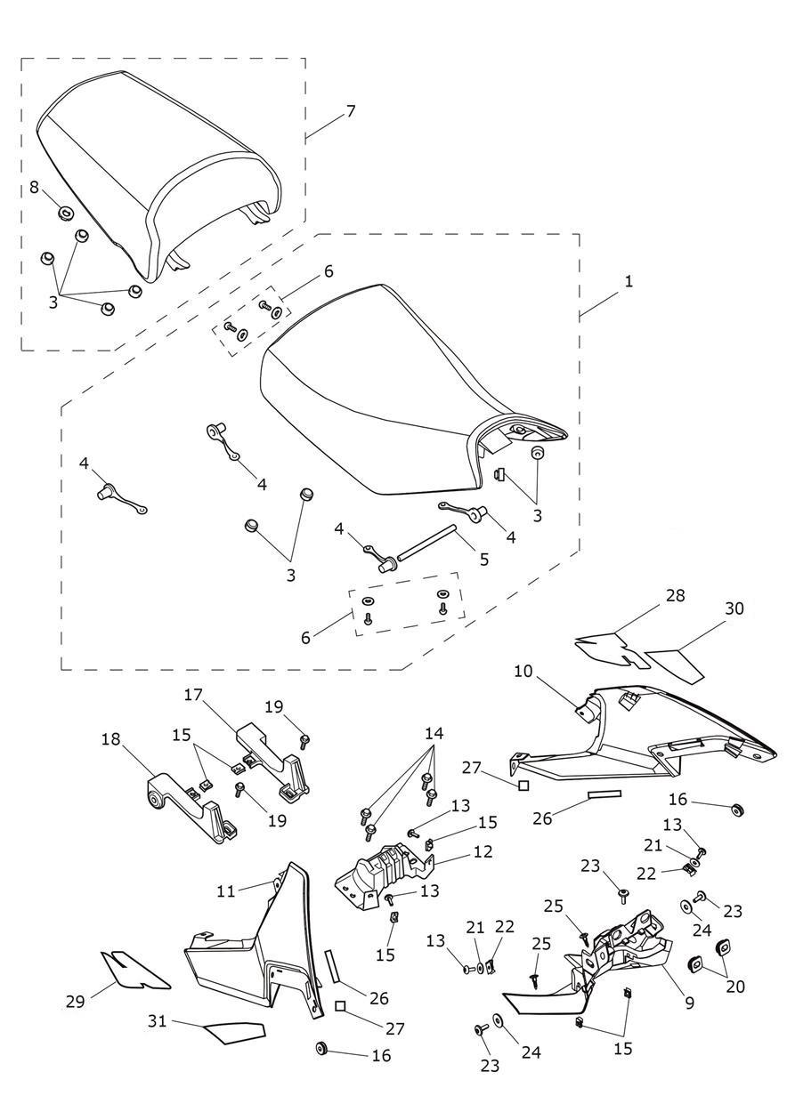 Seats exploded diagram