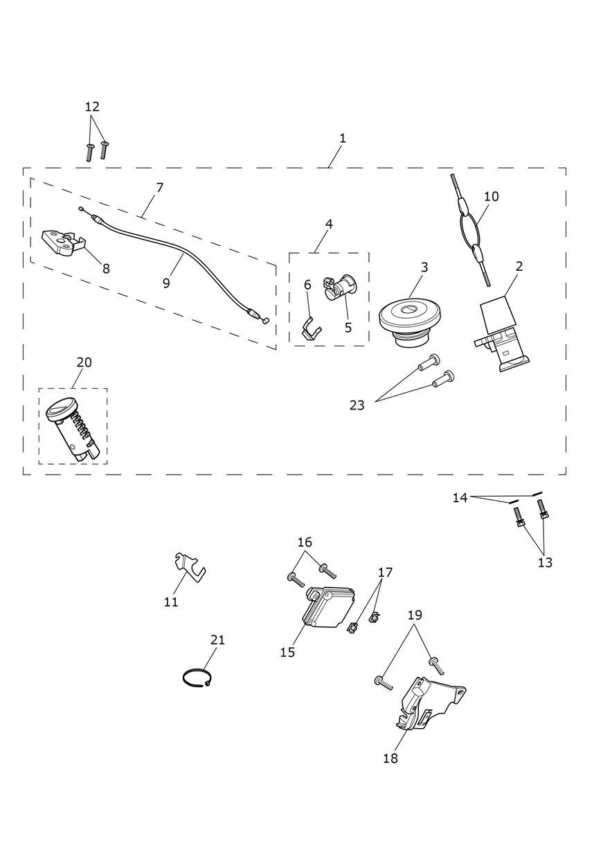 Ignition Switch & Lockset exploded diagram