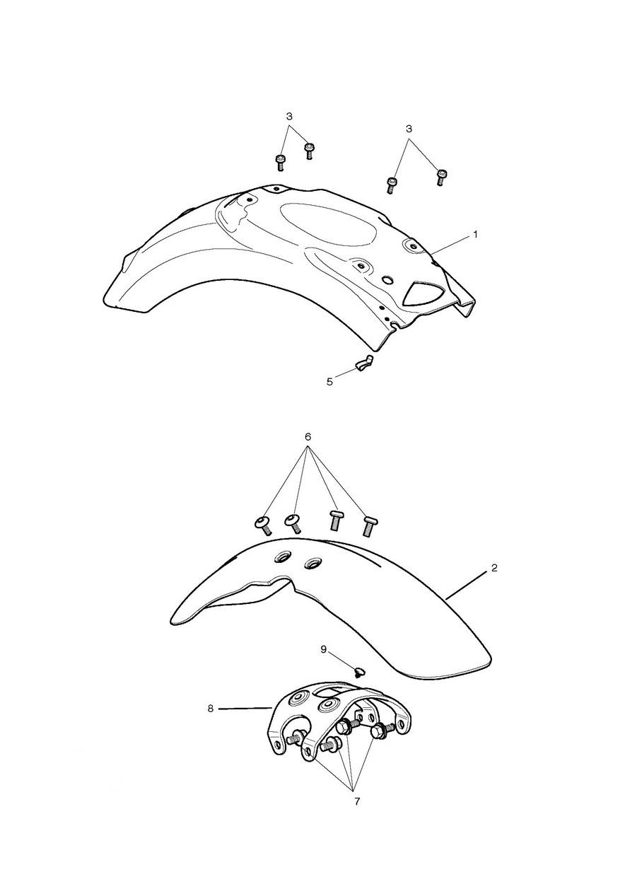 Mudguards exploded diagram
