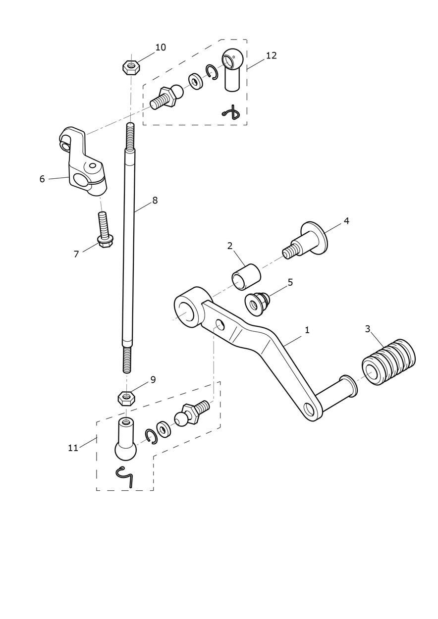 Gearchange Mechanism exploded diagram