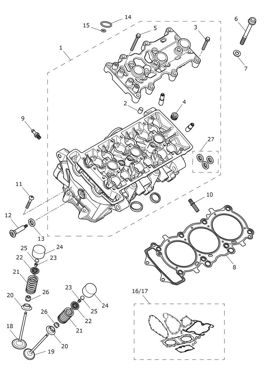 Cylinder Head & Valves exploded diagram