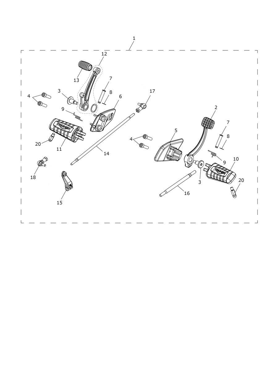 Forward Controls Kit exploded diagram