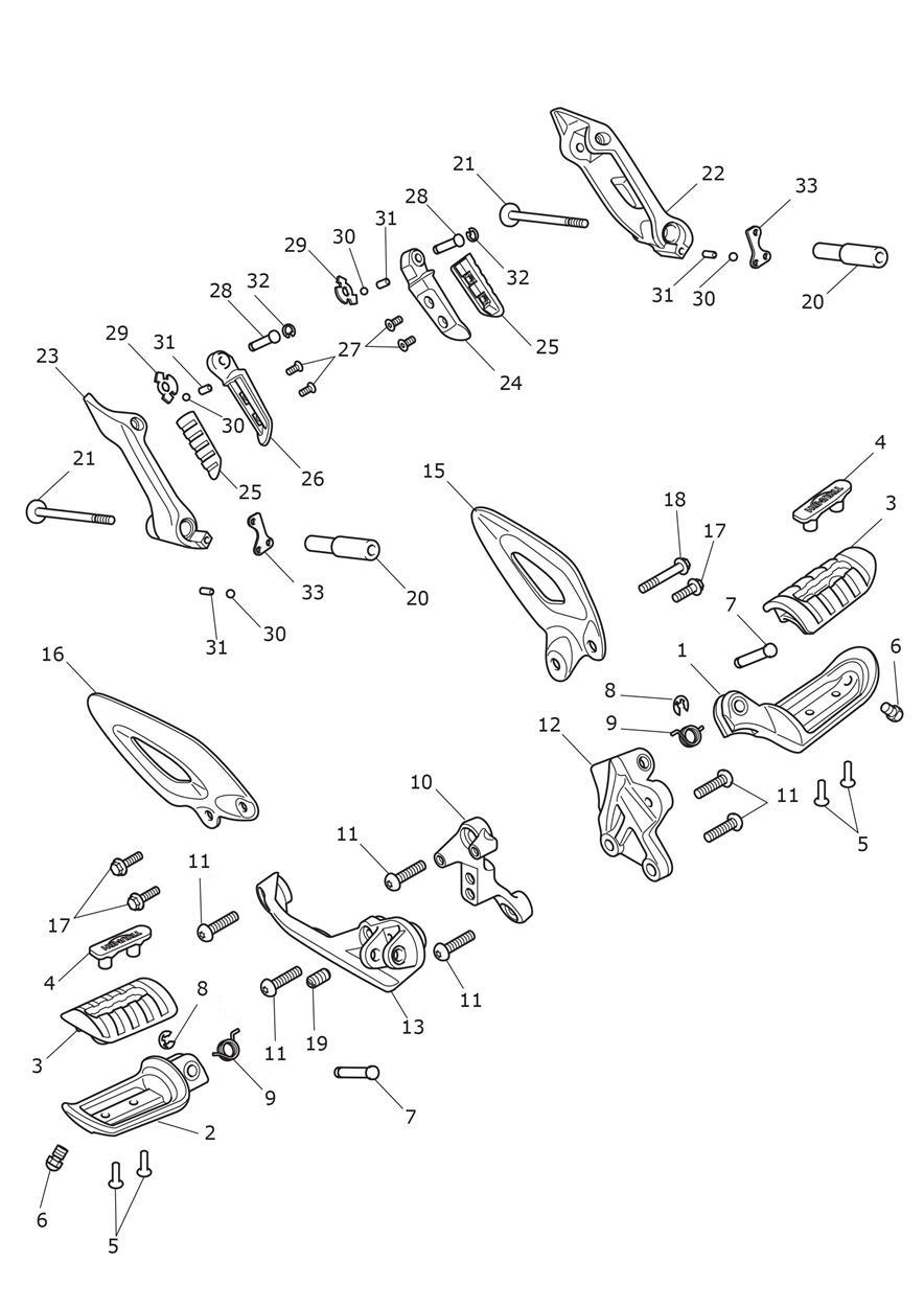 Foot Controls exploded diagram