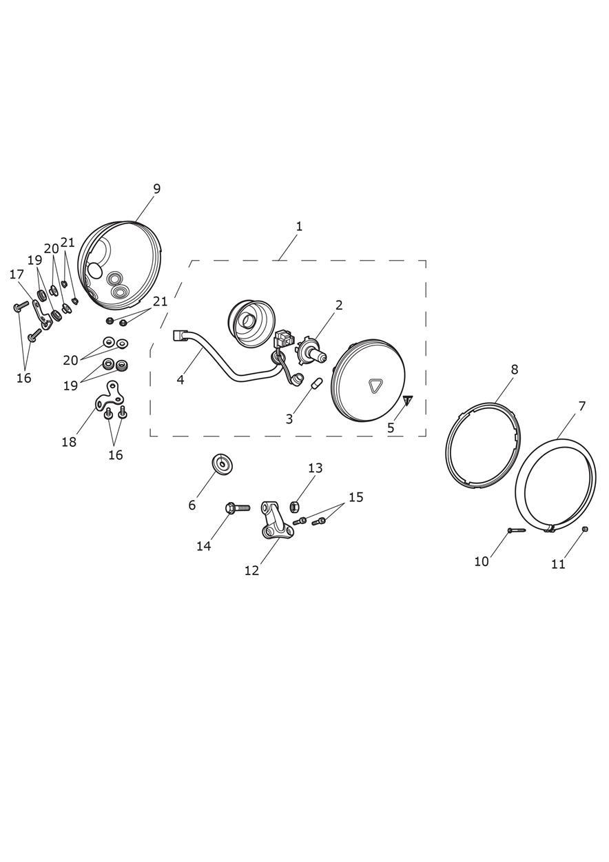 Headlights exploded diagram