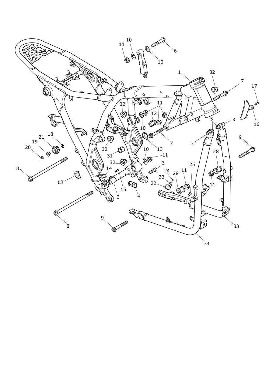 Main Frame Assembly exploded diagram