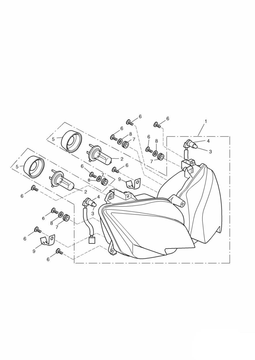 Headlight/Mountings exploded diagram