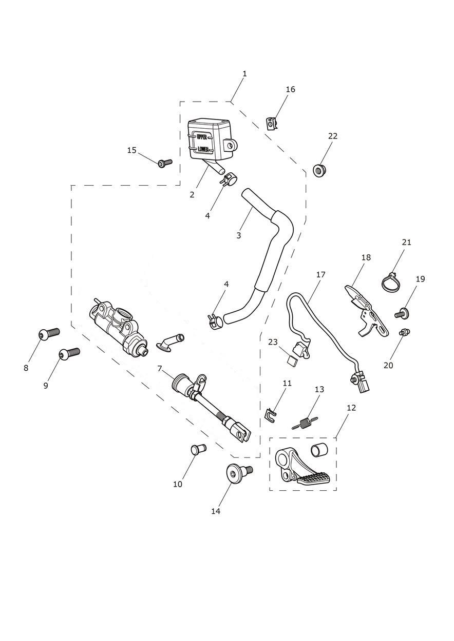 Rear Brake Master Cylinder exploded diagram