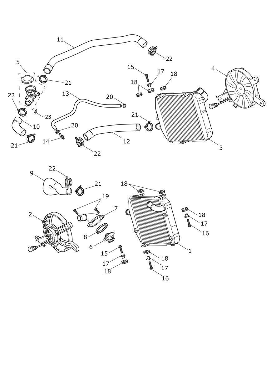 Cooling System - Radiator exploded diagram