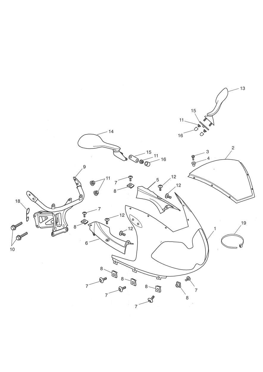 Bodywork - Cockpit exploded diagram