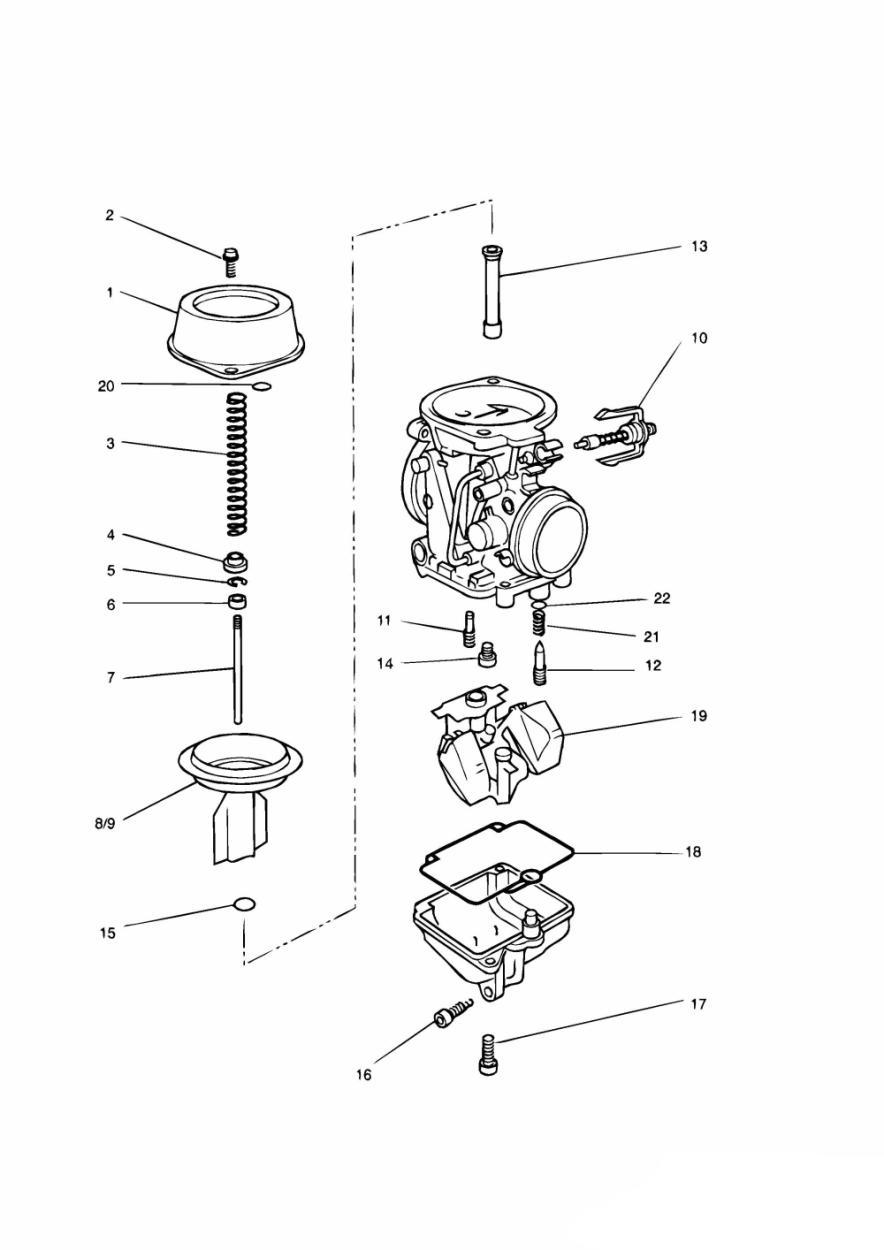 Carburettor Parts 3 Cyl (Carb Assy T1240900 & T1240620) exploded diagram
