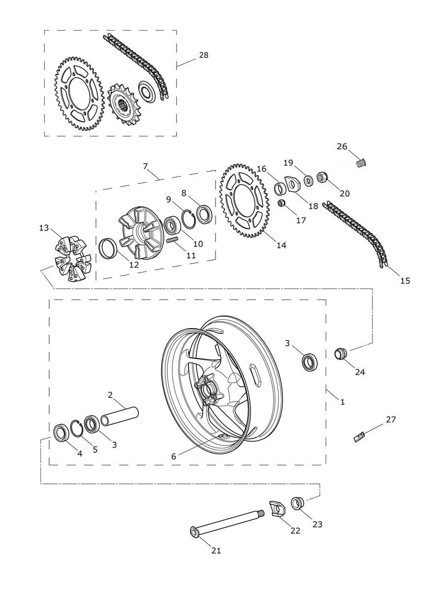 Rear Wheel & Final Drive exploded diagram