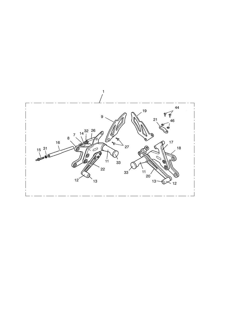 Rear Sets, Arrow, Std exploded diagram