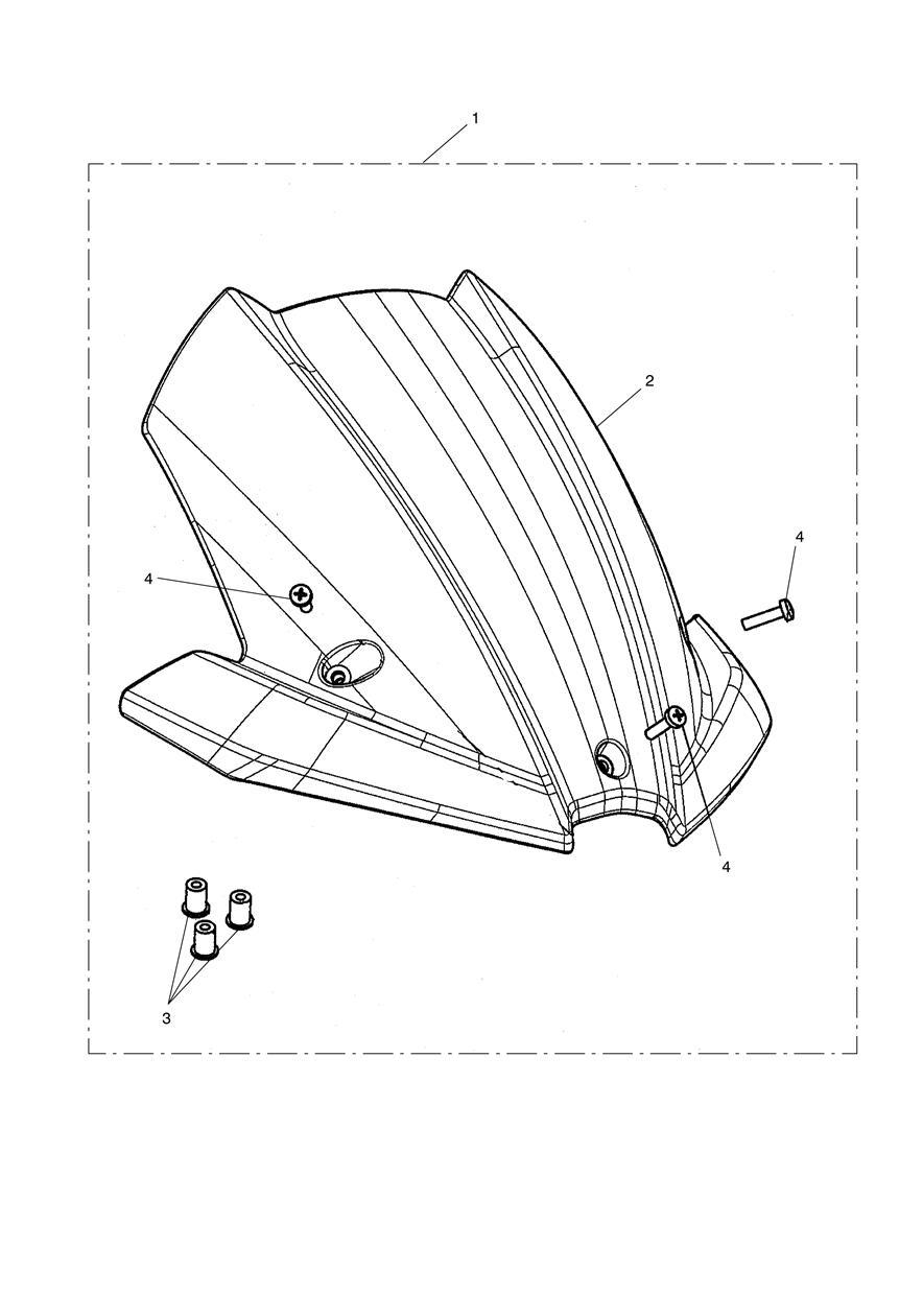 Flyscreen Visor Kit exploded diagram