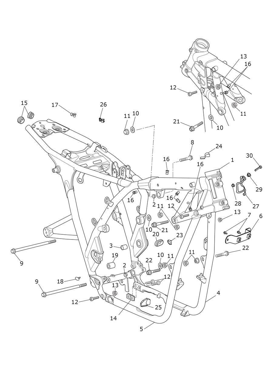 Main Frame Assembly exploded diagram
