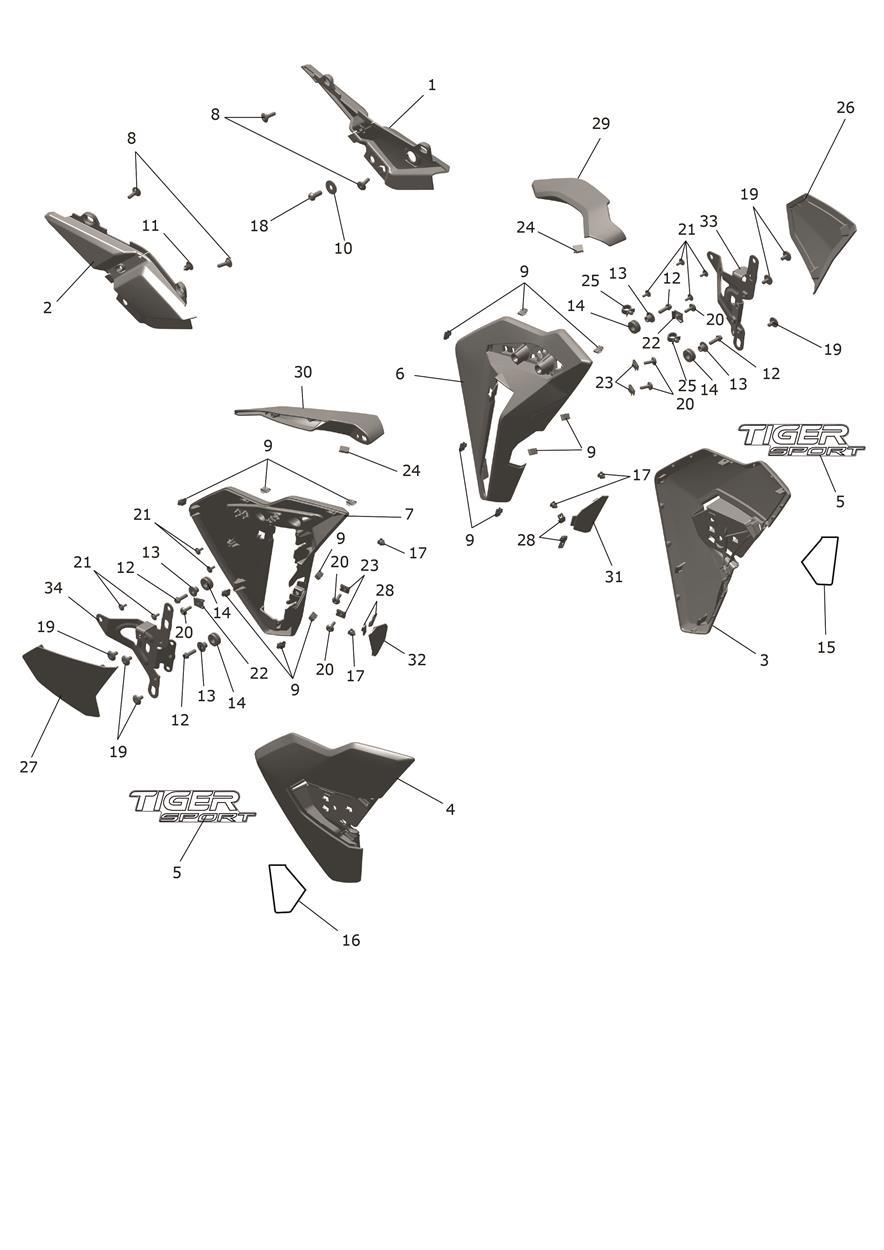 Side Panels exploded diagram