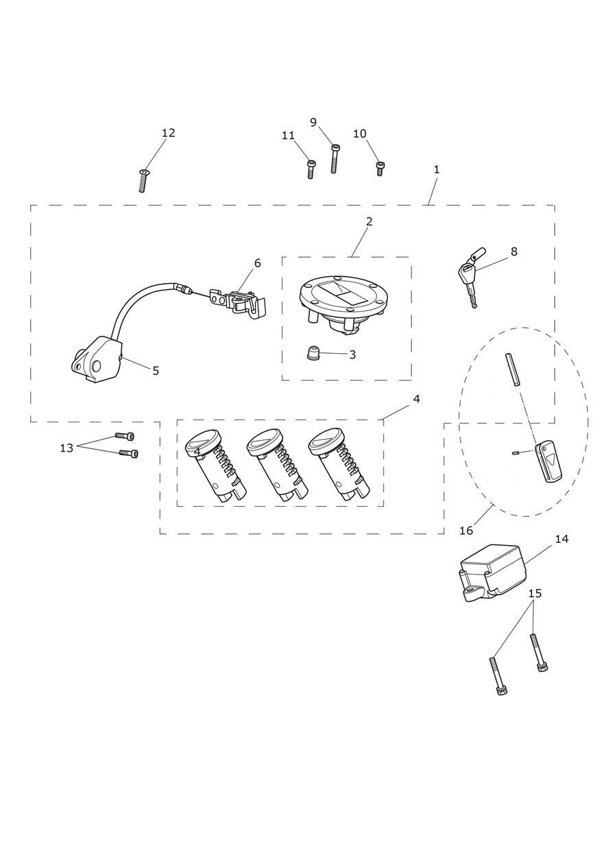 Ignition Switch & Lock Set exploded diagram