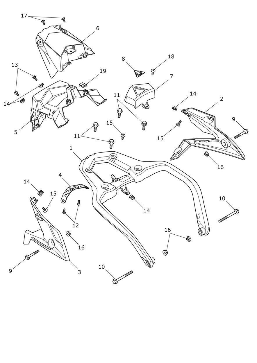 Rear Bodywork exploded diagram