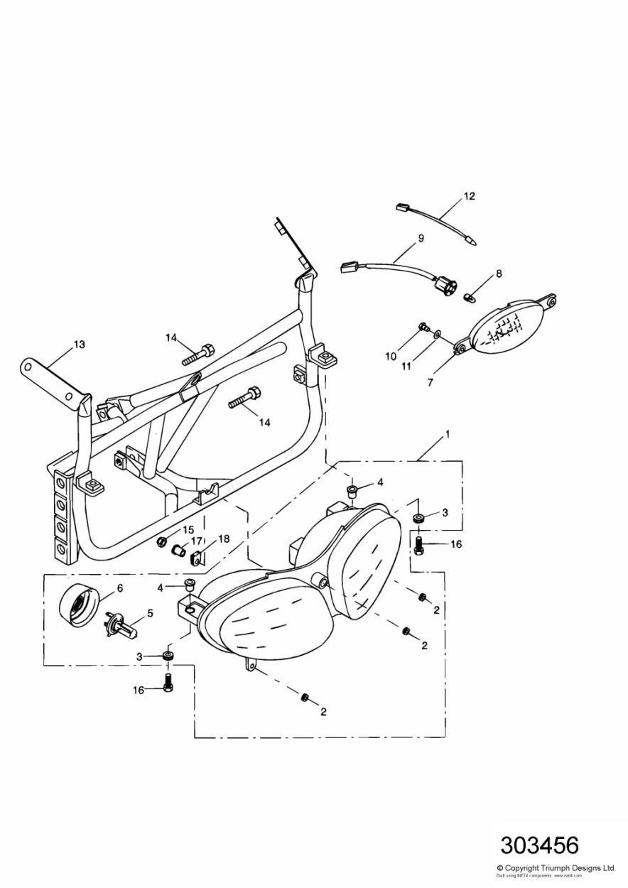Headlight/Mountings exploded diagram
