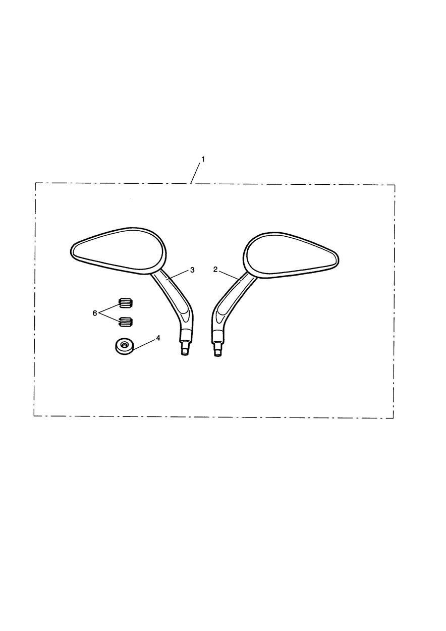 Kit, Teardrop Style Mirrors, Drilled exploded diagram